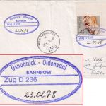 BRD - Osnabrück Oldenzaal (NL !) Bahnpost Zug D236 Brief n. ÖSTERREICH 1978