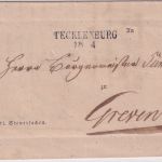 Preussen - Tecklenburg 18/4 Vorphila-L2 Dienstbrief 1854 (!) n. Greven