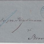 Hannover - Fürstenau 15/3 blauer K2 Portobrief n. Bramsche 1854