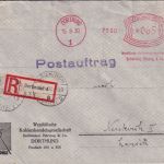 DR - Dortmund 1930 65 Pfg. AFS Einschreibebrief/Postauftrag n. Neukirch