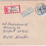 BRD - Kemberg 1993 PLZ-Umstellung Einschreibebrief n. München