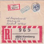 BRD - Kemberg 1993 PLZ-Umstellung Einschreibebrief n. München