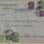 DR-Infla - 4x40+2x20 M. Posthorn Perfin "HH" Firmendrucksache Gelsenkirchen 1923