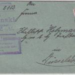 DR - 40 Pfg. Germania Zustellurkunde Herne - Düsseldorf 1913