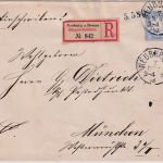Bayern - 20 Pfg Wappen Privatganzsache+Zusatz/Einschreibebrief Neuburg a/D. 1893