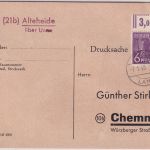 All.Bes. - (21b) Altefeide ü. Unna Landpost-L2 Drucksachenkarte n. Chemnitz 1948