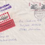 BRD - 2x400 Pfg. Frauen Einschreiben/Rückschein Herzebrock-Clarholz 1994