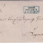 NDP/Bayern - Berlin Post-Exp. 7 21.5.68 blauer Ra3 Postsache n. Regensburg