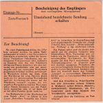 BRD - 90+10 Pfg. Posthorn/Heuss Wertpaketkarte Erlenbach - Nürnberg 1954