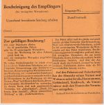 BRD - 60+50 Pfg. Posthorn/Heuss Paketkarte Erlenbach - München 1954