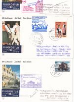 Island - Zuleitungspost Lufthansa-Erstflüge/Sonderflüge 12 versch. Belege 1991