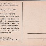 NRW - Bad Salzuflen Inhalatorium sw-AK Zudruck Februar 1945 ! ungelaufen