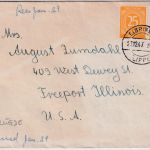 All.Bes. - 2x25 Pfg. Ziffer Brief n. USA Elbrinxen (Lippe) - Freeport 1947