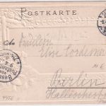 NRW - Porta Westfalica farb. Passepartout-Prägekarte gelaufen Minden 1904