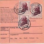 BRD - 4x90 Pfg. Kant Paketkarte Rödinghausen - Hannover 1974