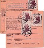 BRD - 4x90 Pfg. Kant Paketkarte Rödinghausen - Hannover 1974