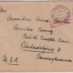 Bizone Merkstein 2 ü. Herzogenrath Poststelle I Gebühr bezahlt Brief n. USA 1948