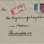 Bizone - 60 Pfg. Bauten Einschreibebrief Ratheim (Kr. Aachen) - Aachen 1951