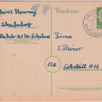 BRD - Schaufenberg ü. Hückelhoven Poststelle I Ganzsache n. Eichstätt 1957