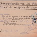 Dt. Bes. Belgien - Diest Zivilgefangenenlager Paketbestätigung n. Ixelles 1916