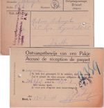 Dt. Bes. Belgien - Diest Zivilgefangenenlager Paketbestätigung n. Ixelles 1916