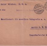 Schweiz - 25 Rp. sitz. Helvetia "Vermittlungspost" Windhuk - Bern - Berlin 1916