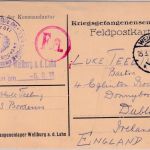 DR - Weilburg 1916 Kriegsgefangenenkarte n. IRLAND (Dublin) Lagerzensur
