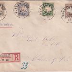 Bayern - 3 Pfg Wappen Privatganzsache+Zusatz Einschreibebrief München 1909