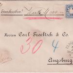 Bayern - 20 Pfg Wappen Privatganzsache+Zusatz Wertbrief Pappenheim 1894