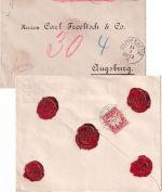 Bayern - 20 Pfg Wappen Privatganzsache+Zusatz Wertbrief Pappenheim 1894