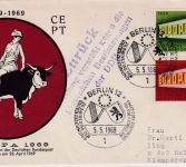 BRD/Postkrieg - 20+30 Pfg. Europa SST Berlin Europarat Schmuckkuvert 1969