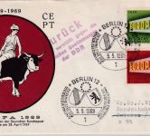 BRD/Postkrieg - 20+30 Pfg. Europa SST Berlin Europarat Schmuckkuvert 1969