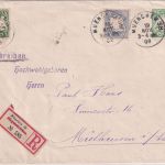 Bayern - 5 Pfg Wappen Privatganzsache+Zusatz Einschreibebrief München 1909
