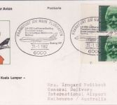 BRD - 2x50 Pfg Wilhelm Raabe LH-Erstflug Frankfurt a/M. - Sydney 1982