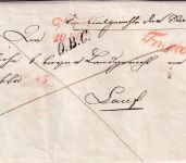 Österreich/Bayern - Wien 10. OCT L2 Frankobrief (1f12x CM !) "OBC" n. Lauf 1842