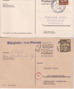 Nürnberg - Landpoststellen Sammlung (41 versch. Belege) aus 1932/1948