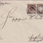Bayern - 3 Pfg. Wappen Privatganzsache+Zusatz Brief Stettin - Augsburg 1891