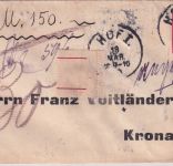 Bayern - 10 Pfg. Wappen Privatganzsache+Zusatz Wertbrief Hof - Kronach 1889