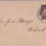 Bayern - 3 Pfg Wappen Privatganzsache Drucksachenbriefchen Augsburg Aichach 1895
