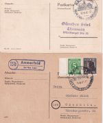 Rain a. Lech - Landpoststellen Sammlung (34 versch. Belege) aus 1936/1947