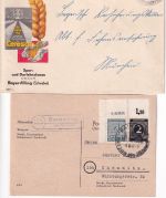 Rain a. Lech - Landpoststellen Sammlung (34 versch. Belege) aus 1936/1947