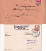 Rain a. Lech - Landpoststellen Sammlung (34 versch. Belege) aus 1936/1947