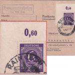 All.Bes. - 6 Pfg. Ziffer Platte/Bogenecke Karte Landpost-Ra2 Burgmannshofen 1947
