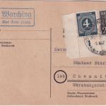 All.Bes. - Marching ü. Rain (Lech) Landpost-Ra2 "Stirl-Karte" n. Chemnitz 1947