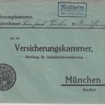 DR - Riedheim ü. Rain (Lech) Landpost-Ra2 Brief n. München 1936
