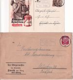 Coburg - Landpoststellen Sammlung (18 versch. Belege) aus 1935/1950