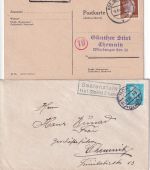 Hof (Saale) - Landpoststellen Sammlung (21 versch. Belege) aus 1932/1948