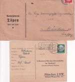 Hof (Saale) - Landpoststellen Sammlung (21 versch. Belege) aus 1932/1948