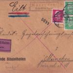 DR - Wozendorf Scheßlitz Land Landpost-Ra2 Eilbrief Stadelhofen - München 1931