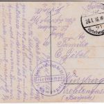 DR - K.D.Feldpoststation Nr. 91 Verteilungsstelle Feldpostkarte n. Würzburg 1916